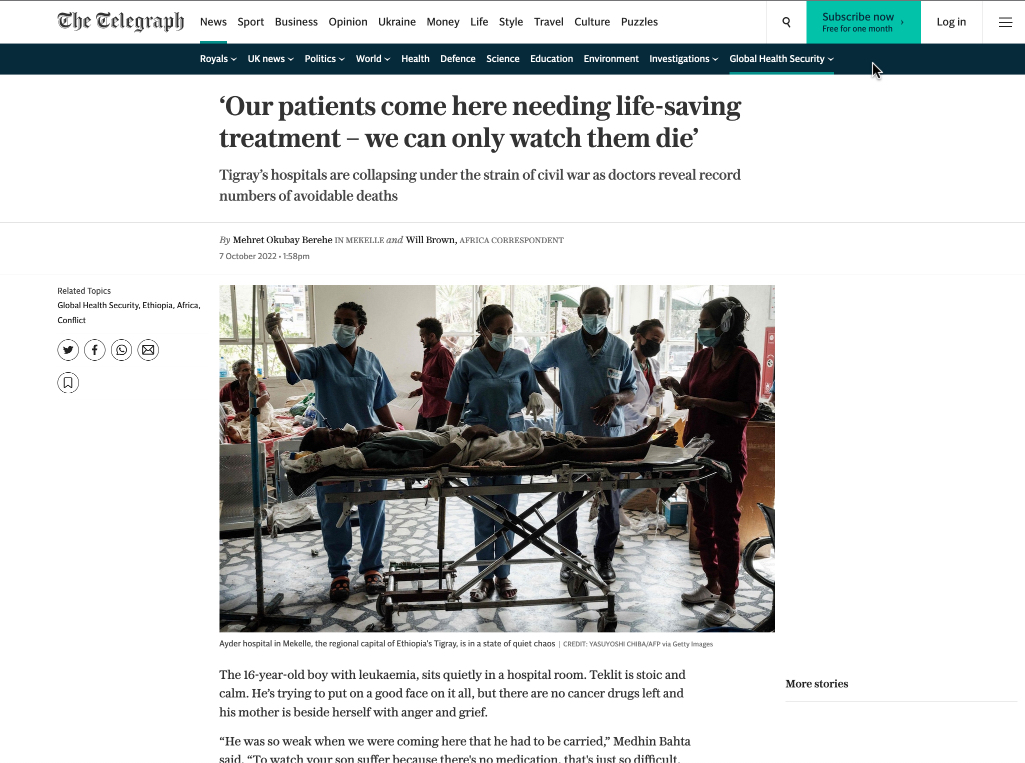 telegraph.co.uk - patient-die-war-torn-tigray-collapsing-health-system-runs-short