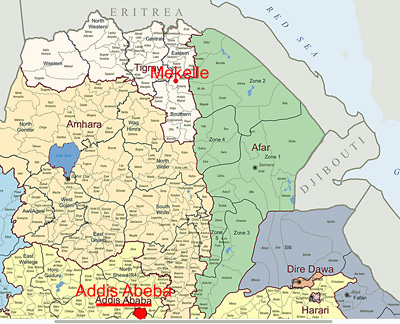 Karte Nordäthiopien