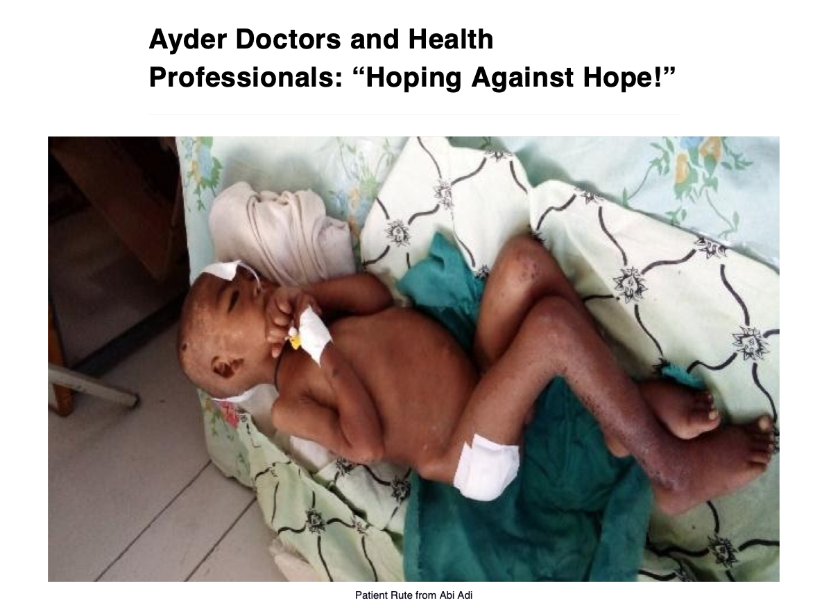 Ayder Doctors and Health Professionals: “Hoping Against Hope!”