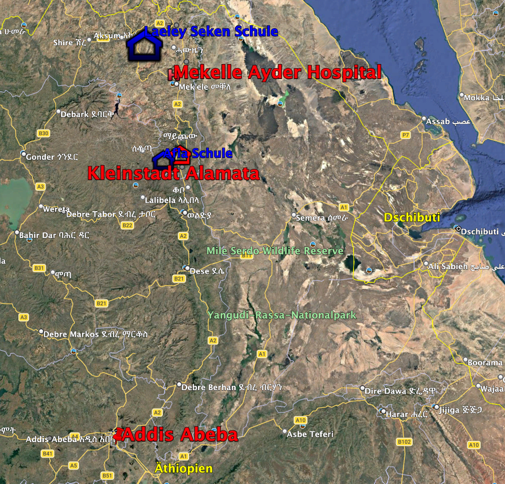 Orte der Schulspeisung in Tigray 2026